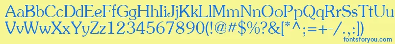 Souven Font – Blue Fonts on Yellow Background