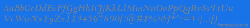 GoudyModernMtItalic Font – Gray Fonts on Blue Background