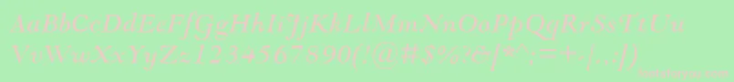 GoudyModernMtItalic Font – Pink Fonts on Green Background