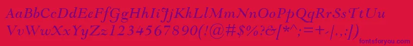 GoudyModernMtItalic Font – Purple Fonts on Red Background