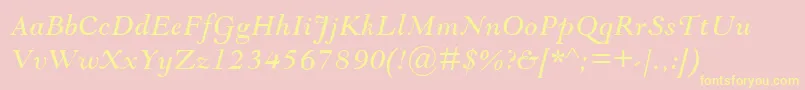 GoudyModernMtItalic Font – Yellow Fonts on Pink Background