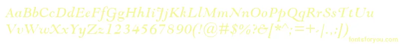 GoudyModernMtItalic-Schriftart – Gelbe Schriften