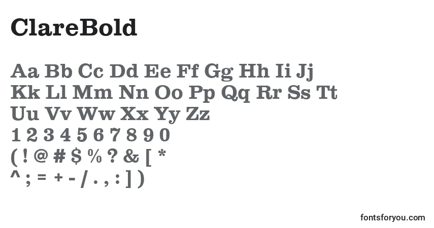 ClareBoldフォント–アルファベット、数字、特殊文字