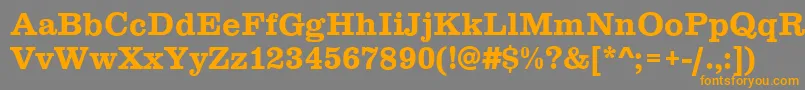 フォントClareBold – オレンジの文字は灰色の背景にあります。