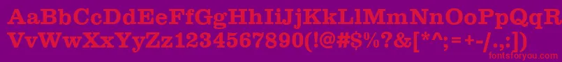 フォントClareBold – 紫の背景に赤い文字