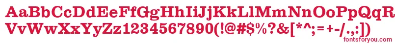 フォントClareBold – 白い背景に赤い文字