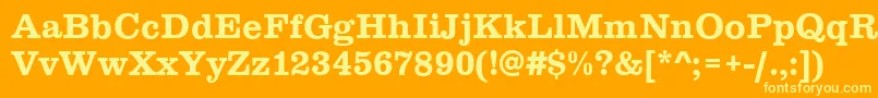 フォントClareBold – オレンジの背景に黄色の文字