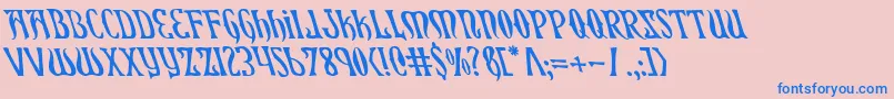 Xiphosleft Font – Blue Fonts on Pink Background