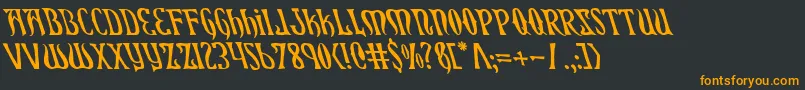 Xiphosleft Font – Orange Fonts on Black Background