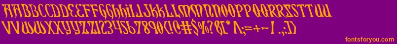 Xiphosleft Font – Orange Fonts on Purple Background
