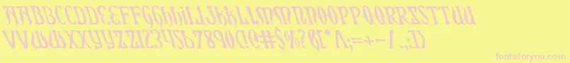 Xiphosleft Font – Pink Fonts on Yellow Background