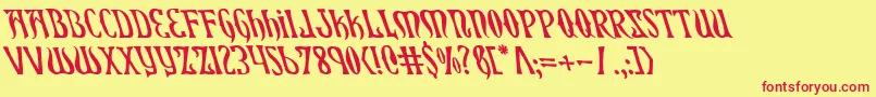 Xiphosleft Font – Red Fonts on Yellow Background