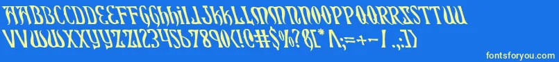 Xiphosleft Font – Yellow Fonts on Blue Background