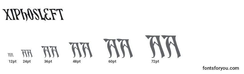 Размеры шрифта Xiphosleft