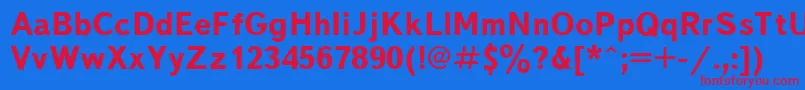 Textbkb Font – Red Fonts on Blue Background