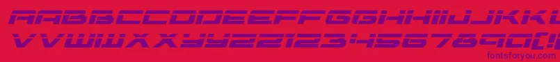 Vorpalexpandital-Schriftart – Violette Schriften auf rotem Hintergrund