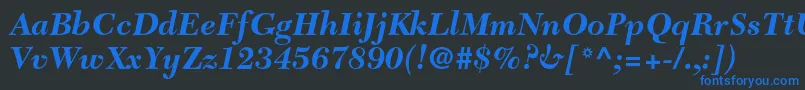 Шрифт NewcaledonialtstdBoldit – синие шрифты на чёрном фоне