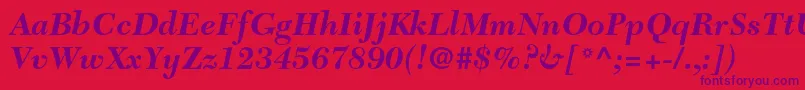 NewcaledonialtstdBoldit Font – Purple Fonts on Red Background