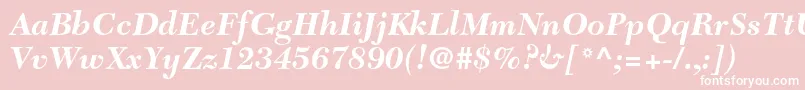 NewcaledonialtstdBoldit-fontti – valkoiset fontit vaaleanpunaisella taustalla