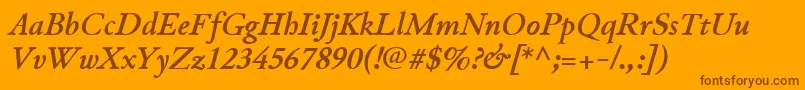 Police JunicodeBolditalic – polices brunes sur fond orange