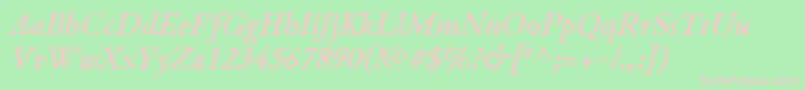 JunicodeBolditalic Font – Pink Fonts on Green Background