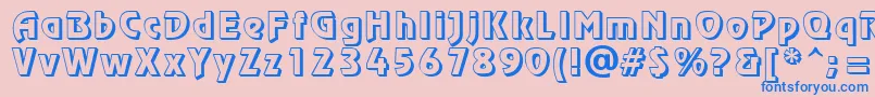 ChorusLineShadowSsi Font – Blue Fonts on Pink Background