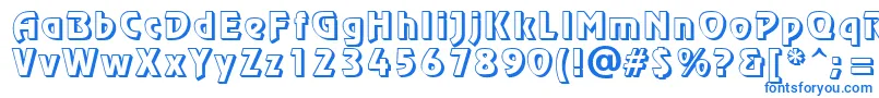 フォントChorusLineShadowSsi – 白い背景に青い文字