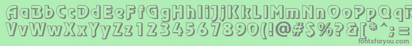 フォントChorusLineShadowSsi – 緑の背景に灰色の文字