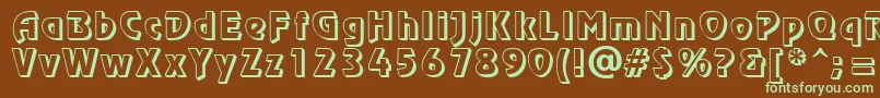 ChorusLineShadowSsi Font – Green Fonts on Brown Background