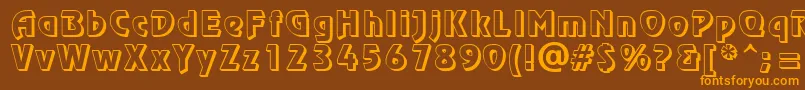 ChorusLineShadowSsi Font – Orange Fonts on Brown Background