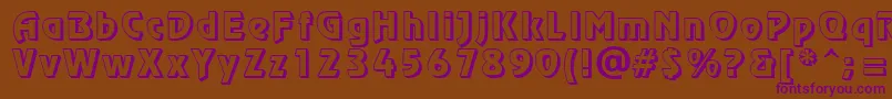 ChorusLineShadowSsi Font – Purple Fonts on Brown Background