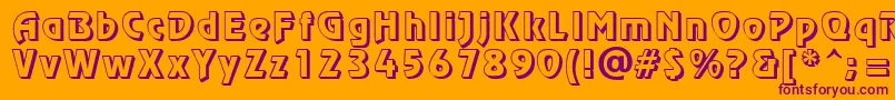 ChorusLineShadowSsi-Schriftart – Violette Schriften auf orangefarbenem Hintergrund