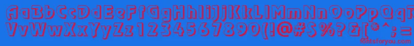フォントChorusLineShadowSsi – 赤い文字の青い背景