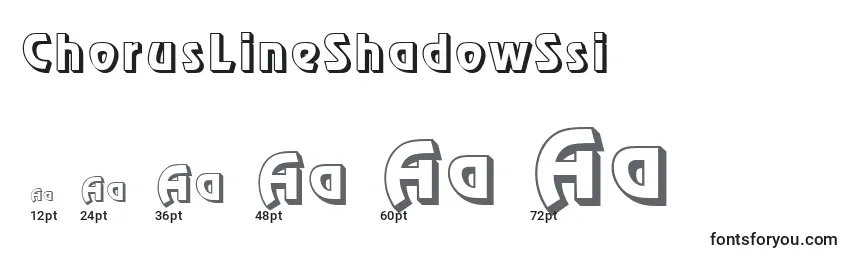 Размеры шрифта ChorusLineShadowSsi