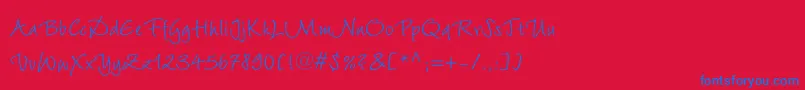 WiesbadenswingLtRoman-fontti – siniset fontit punaisella taustalla