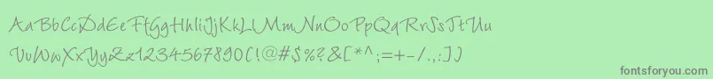 フォントWiesbadenswingLtRoman – 緑の背景に灰色の文字