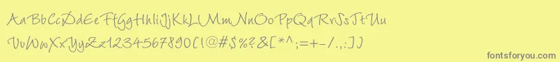 フォントWiesbadenswingLtRoman – 黄色の背景に灰色の文字