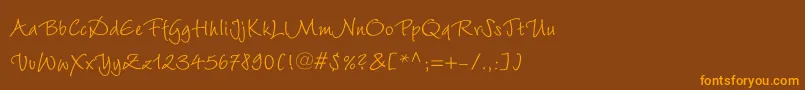 WiesbadenswingLtRoman Font – Orange Fonts on Brown Background