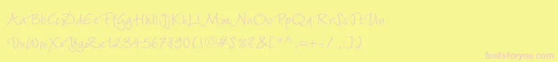 WiesbadenswingLtRoman-fontti – vaaleanpunaiset fontit keltaisella taustalla