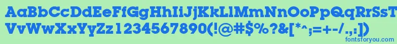 LugacBold Font – Blue Fonts on Green Background