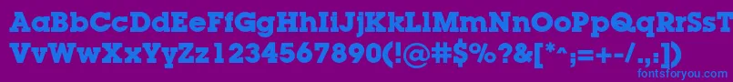 LugacBold Font – Blue Fonts on Purple Background