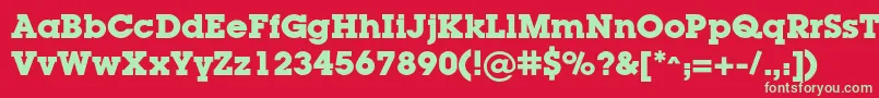 フォントLugacBold – 赤い背景に緑の文字