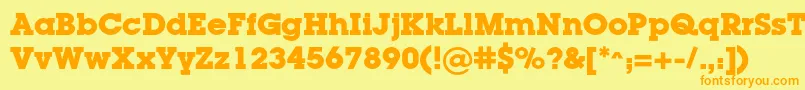 LugacBold Font – Orange Fonts on Yellow Background