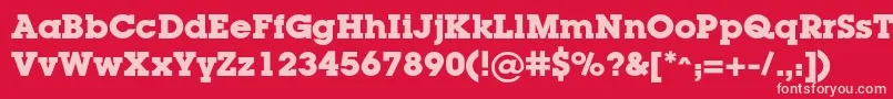 LugacBold Font – Pink Fonts on Red Background