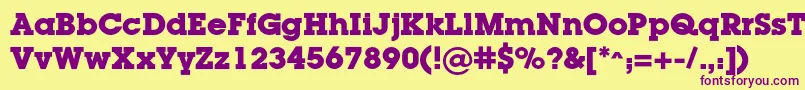 LugacBold Font – Purple Fonts on Yellow Background