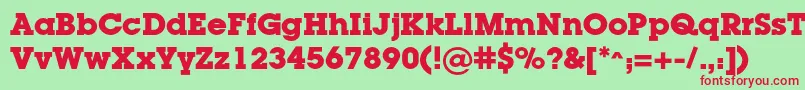 LugacBold Font – Red Fonts on Green Background