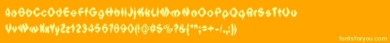 Ingothical Font – Yellow Fonts on Orange Background