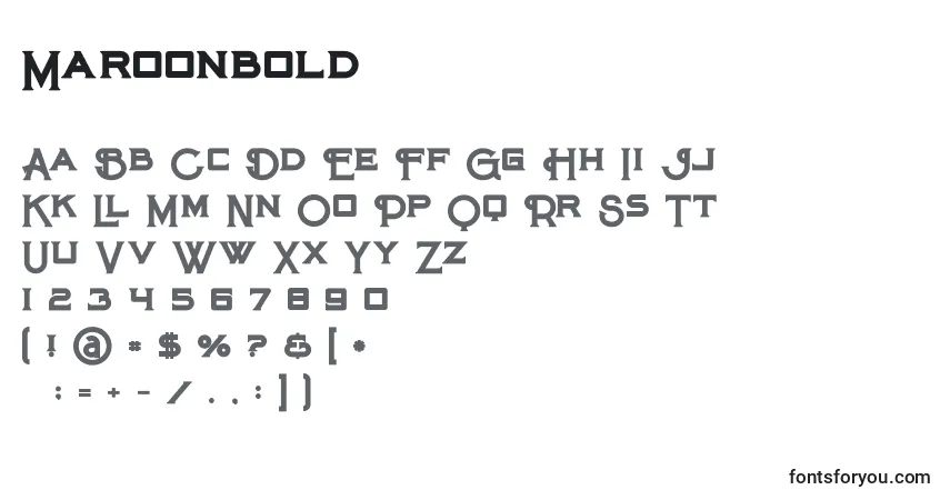 A fonte Maroonbold (63296) – alfabeto, números, caracteres especiais