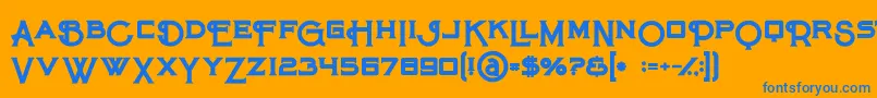 フォントMaroonbold – オレンジの背景に青い文字