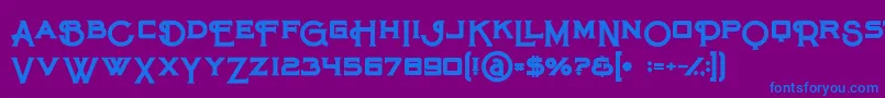 フォントMaroonbold – 紫色の背景に青い文字